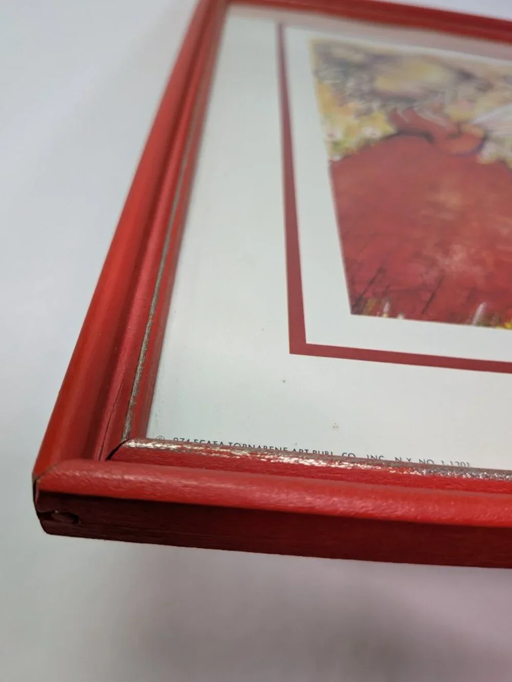 Vintage 1974 Framed Nursery Art Print 